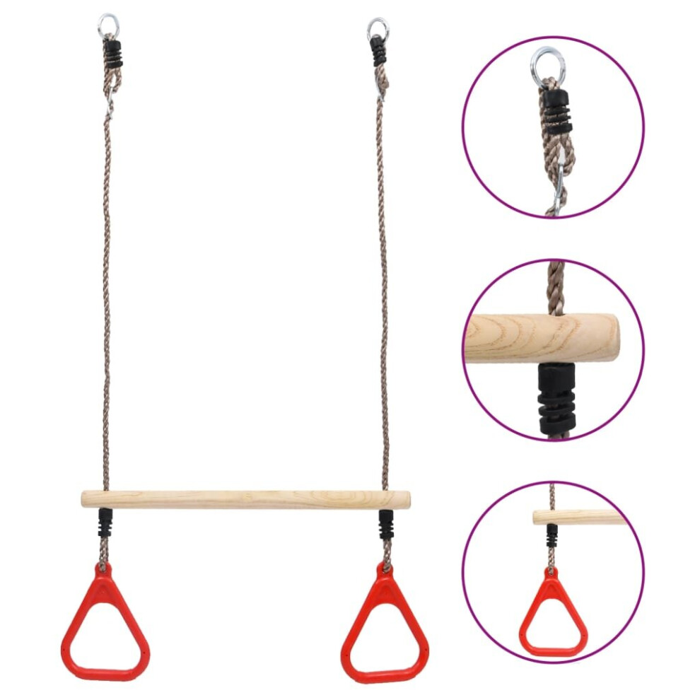 Vidaxl Trapeze Swing Bar With Rings Baby Toy Toddler Climbing Frame Swing Set