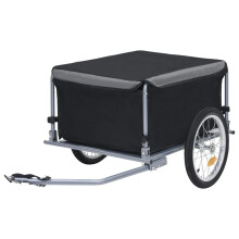 vidaXL Bike Trailer Cargo Bike Wagon Bicycle Trailer Black and Grey 65 kg