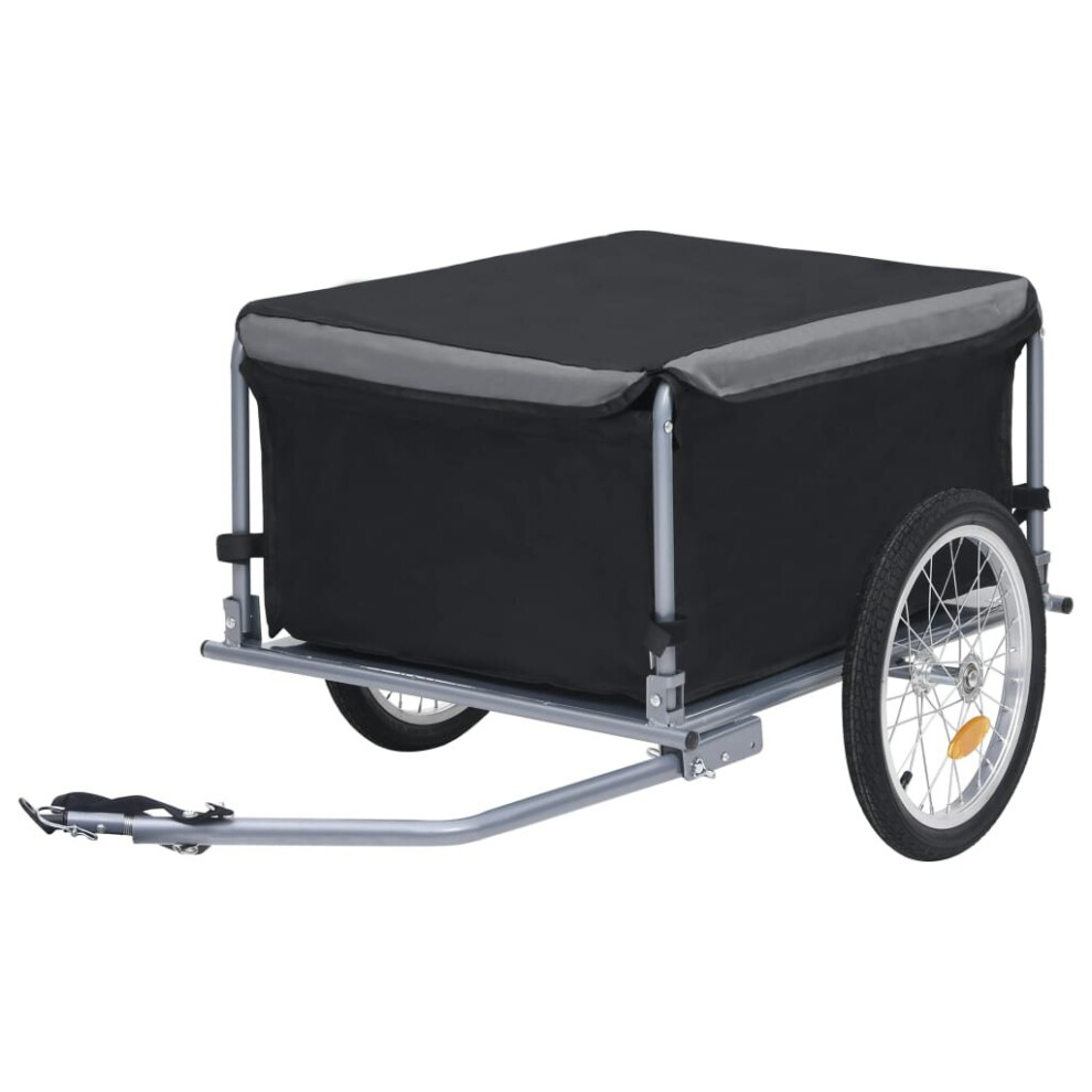 Vidaxl Bike Trailer Cargo Bike Wagon Bicycle Trailer And 65 Kg Black/Grey