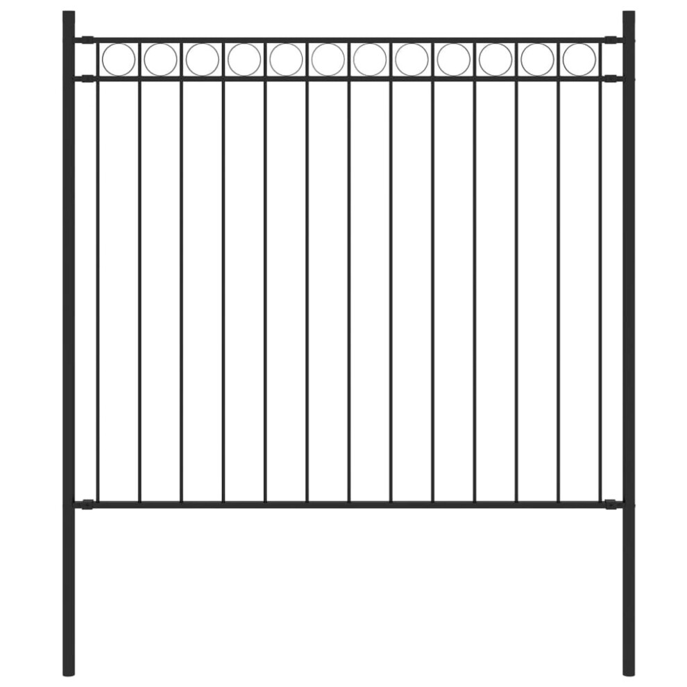 vidaXL Garden Fence Steel Black Garden Barrier Border Edging Landscape Fence