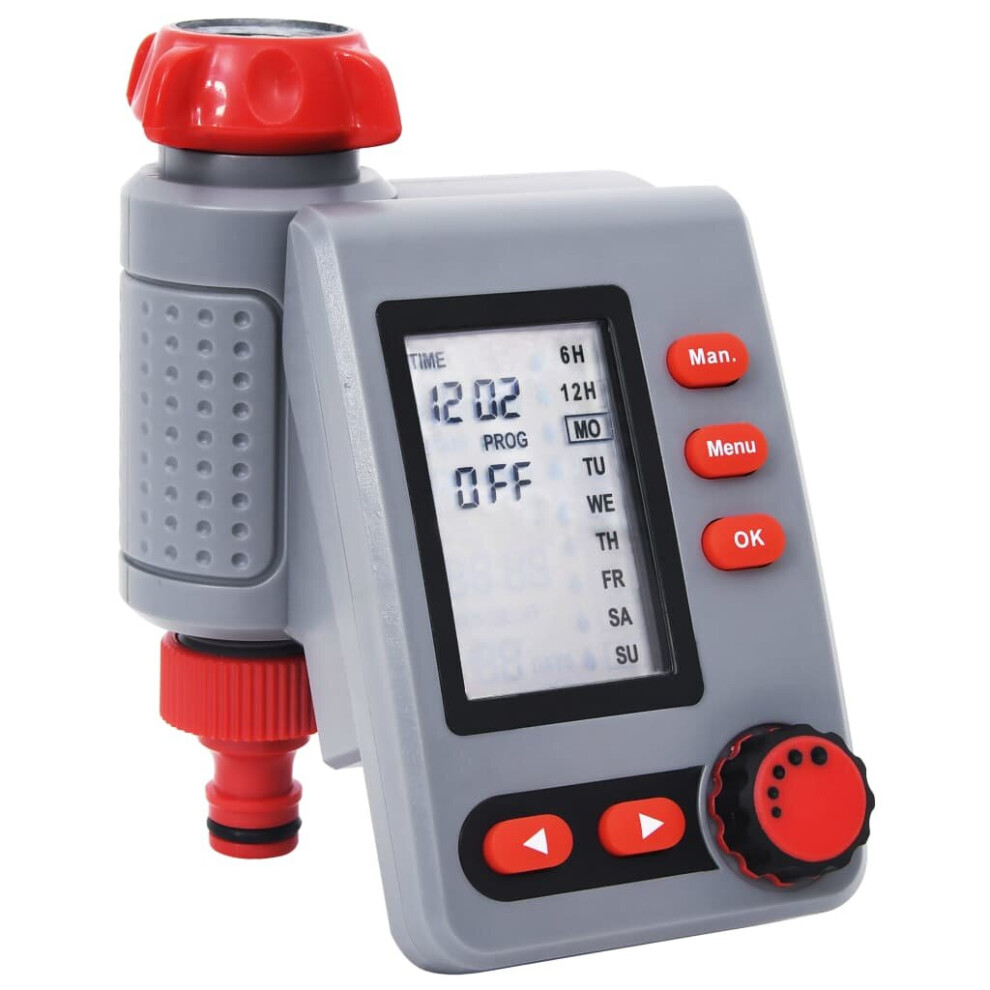 vidaXL Garden Digital Water Timer with Single Outlet Sprinkler System Control