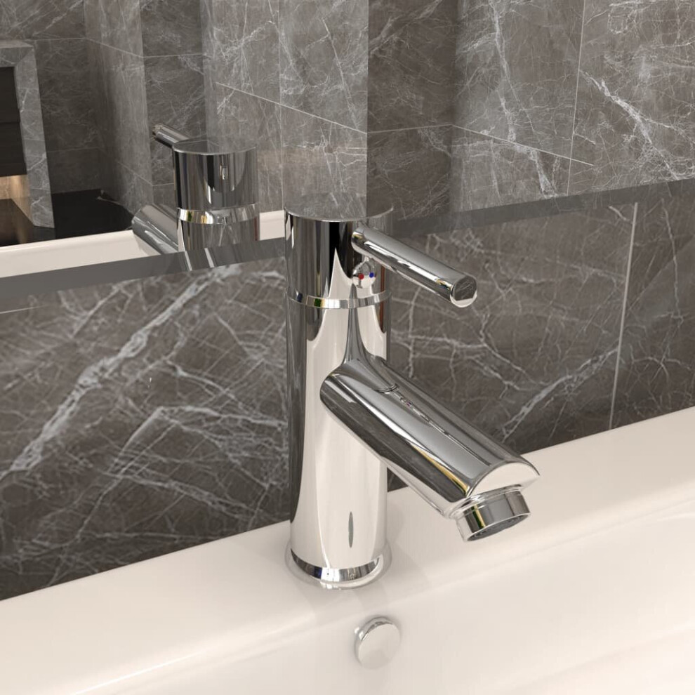 vidaXL Bathroom Basin Faucet Chromed Finish Sink Bath Washbasin Tap Mixer