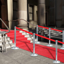 vidaXL 4x Stanchions with Belts Airport Barrier Stainless Steel Silver Fencing
