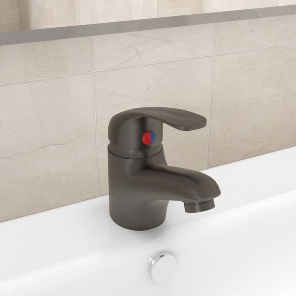 Vidaxl Basin Mixer Tap Bathroom Sink Faucet Plumbing Fixture Water Hose Grey