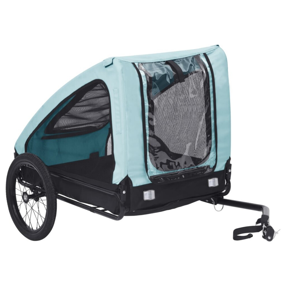 vidaXL Pet Bike Trailer Dog Carrier Stroller Bicycle Trailer Blue and Black