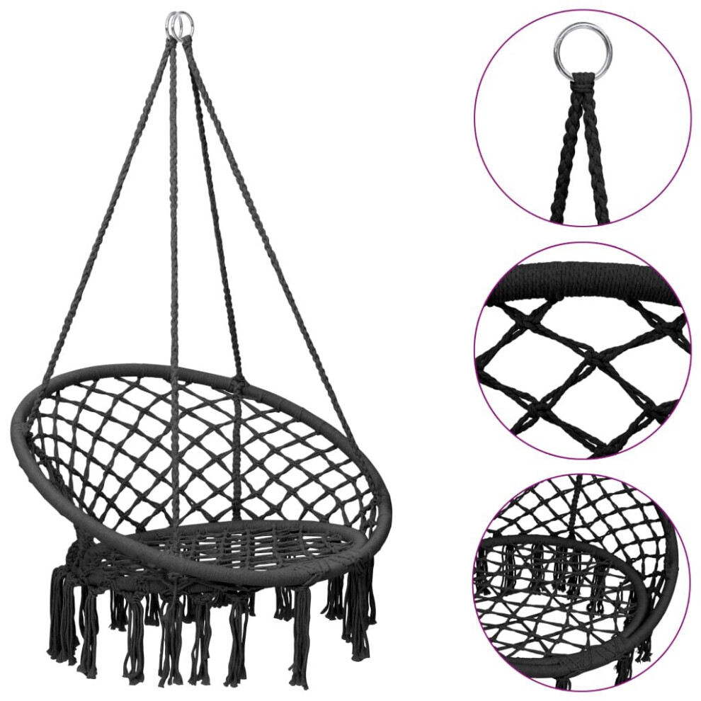 vidaXL Hammock Swing Chair 80 cm Anthracite Garden Swing Seat Play Equipment