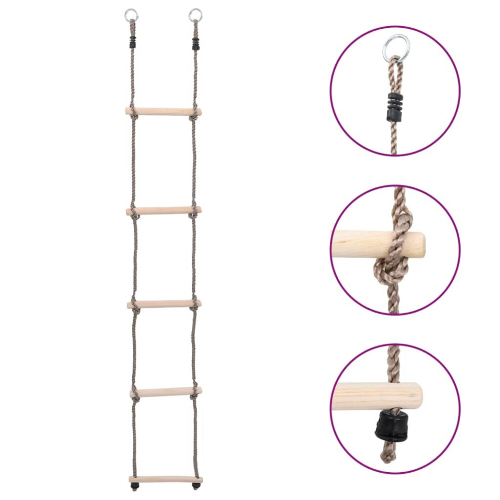 vidaXL Solid Pinewood 5-Step Ladder Baby Activity Toy Toddler Climbing Ladder