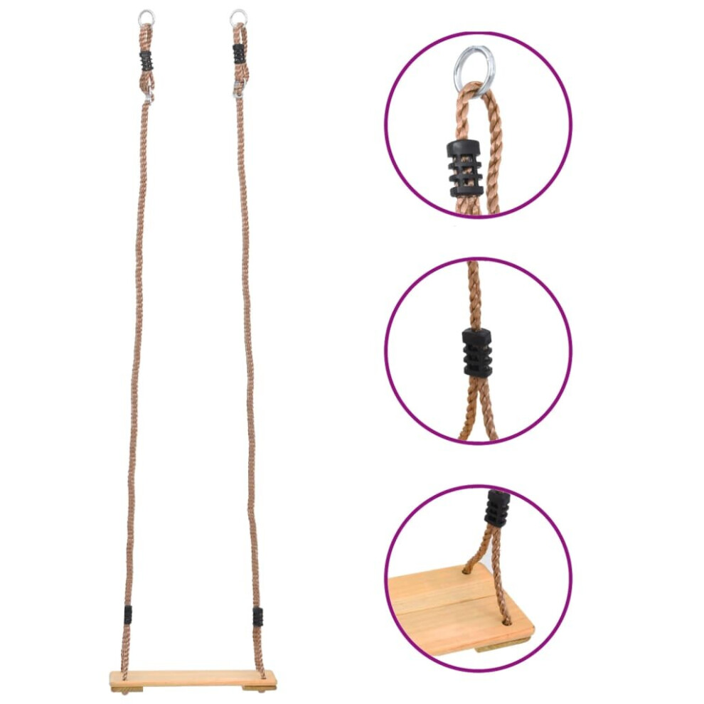 Vidaxl Solid Pinewood Board Swing Garden Tree Swing Play Equipment 200 Cm