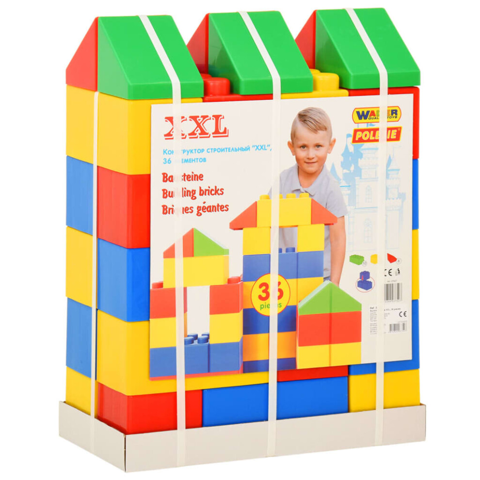 Polesie Wader Block Toys XXL 36 Pieces Stacking Blocks Building Brick Set