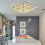 Living And Home (40cm 2 Level-Square, Adjustable) Modern LED Ceiling Light Crystal Flush Chandelier 1