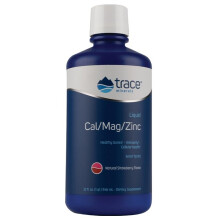 Trace Minerals Æ, Flytande Cal/Mag/Zinc, Naturlig Strawberry, 32 fl oz (946 ml)