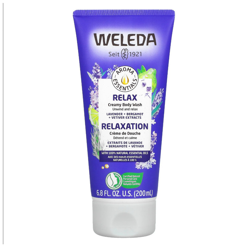 Weleda Relax, Creamy Body Wash, Bergamot, Vetiver Extracts Lavender