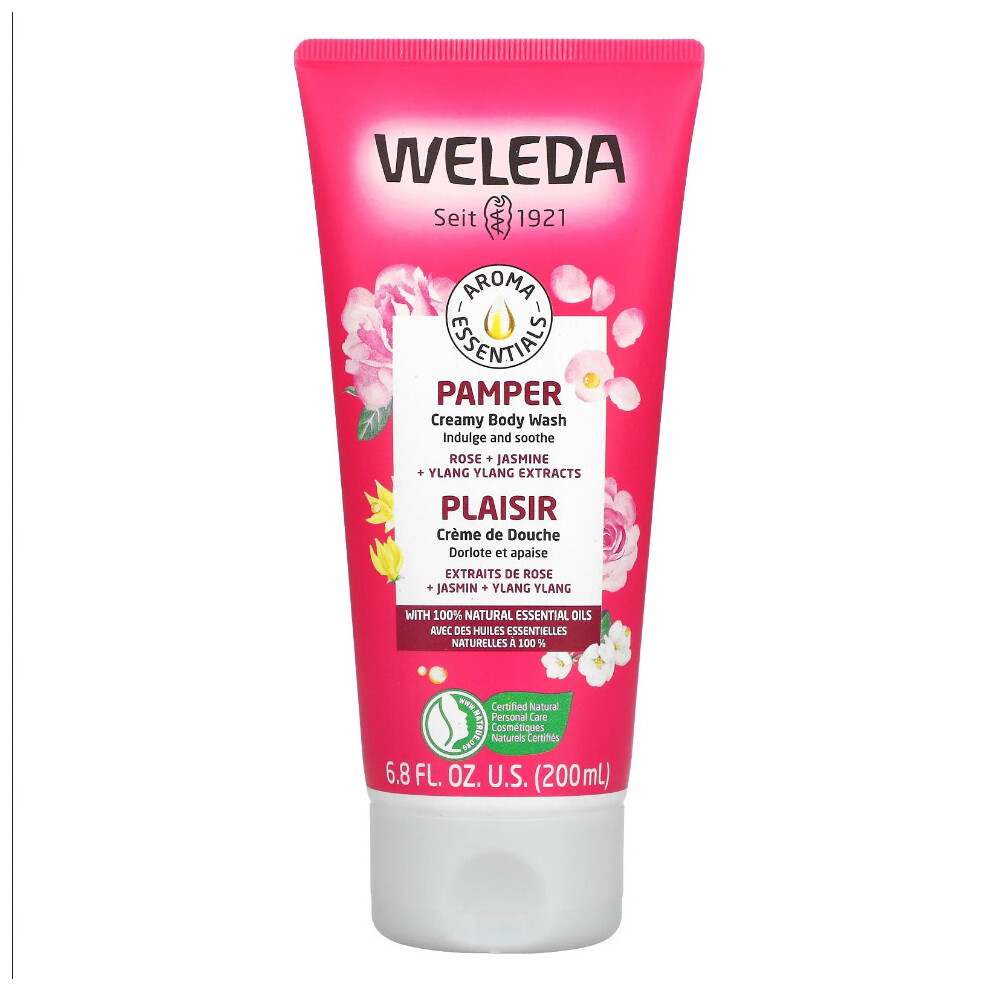 Weleda, Pamper, Creamy Body Wash, Rose, Jasmine, Ylang Ylang Extracts