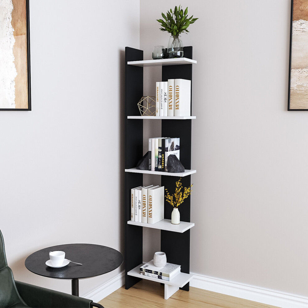 5-Tier Corner Shelf Unit Bookcase Storage Display Rack