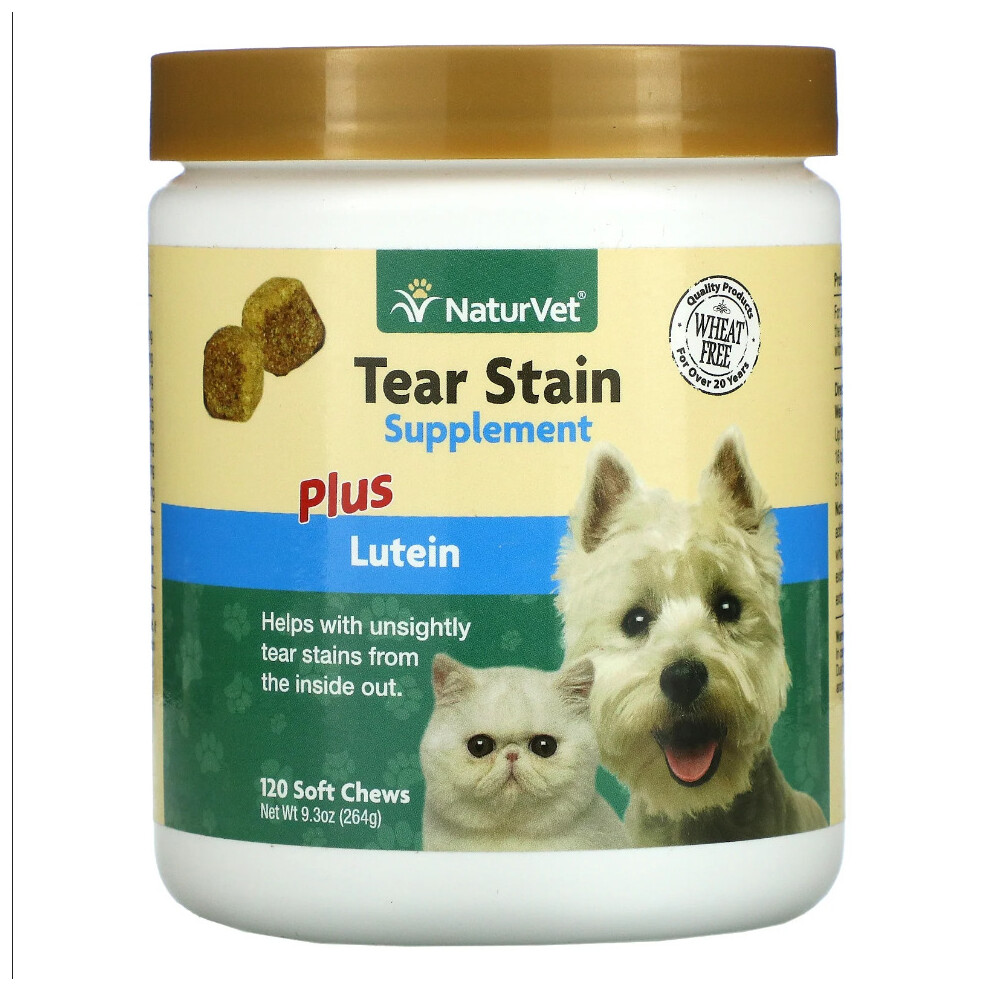 NaturVet, Tear Stain Supplement Plus Lutein, 120 Soft Chews, 264g