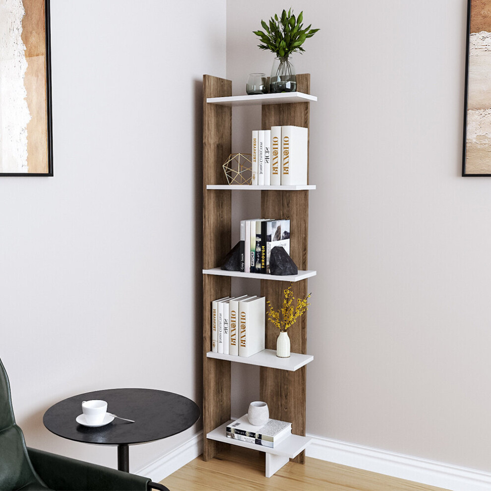 5-Tier Corner Shelf Storage Rack Bookcase Display Stand