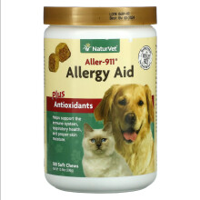 NaturVet, Aller-911, Ajutor pentru Alergii + Antioxidanți, pentru Câini, 180 Chews Moale, 13.9 oz (396 g)