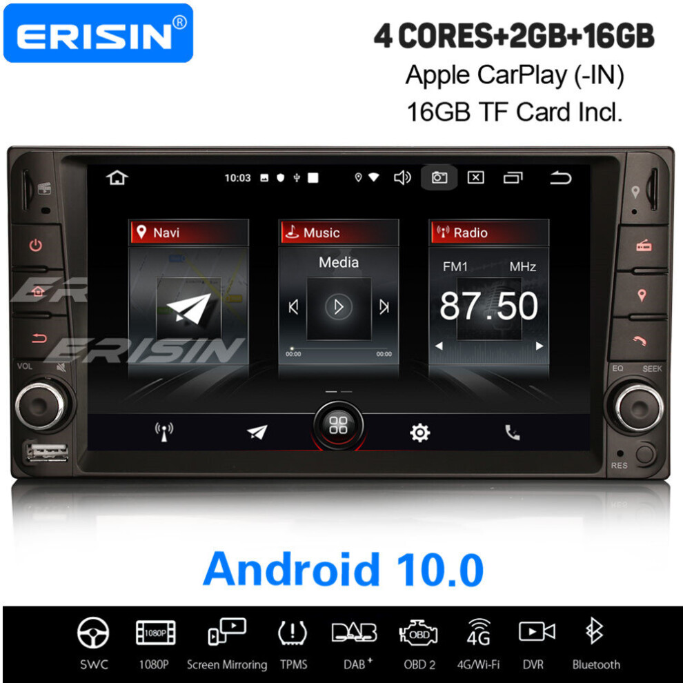 Android 10.0 Dab+ Sat Nav Car Stereo Carplay Toyota Corolla Rav4 Vios Prado Highlander Hilux Yaris 737655208016