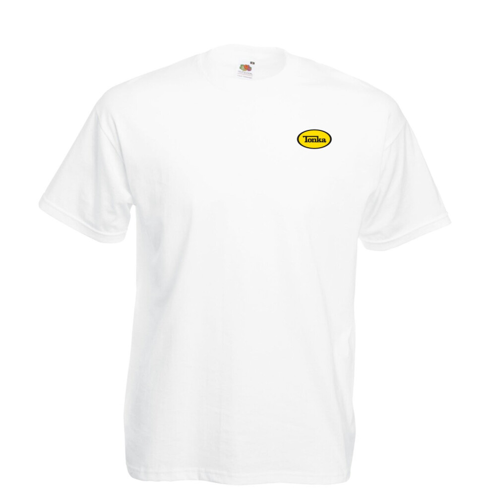 (White, XL) Retro Tonka Inspired Graphic High Quality T-Shirt, Tee, Men's, Unisex