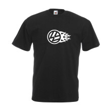 (Black, L) Vw Flames Campervan Graphic High Quality T-Shirt, Tee, Men's, Unisex