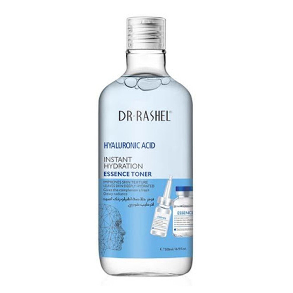 Dr Rashel Hyaluronic Instant Hydration Essence Toner 300ml - Vitamin C & Niacinamide Brightening, Pore Refining UAE_DRSHL_1490