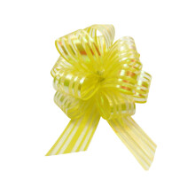 (Yellow (Small), 6) Large & Small Organza Pom Pom Pull Bows various Colours and Pack Sizes