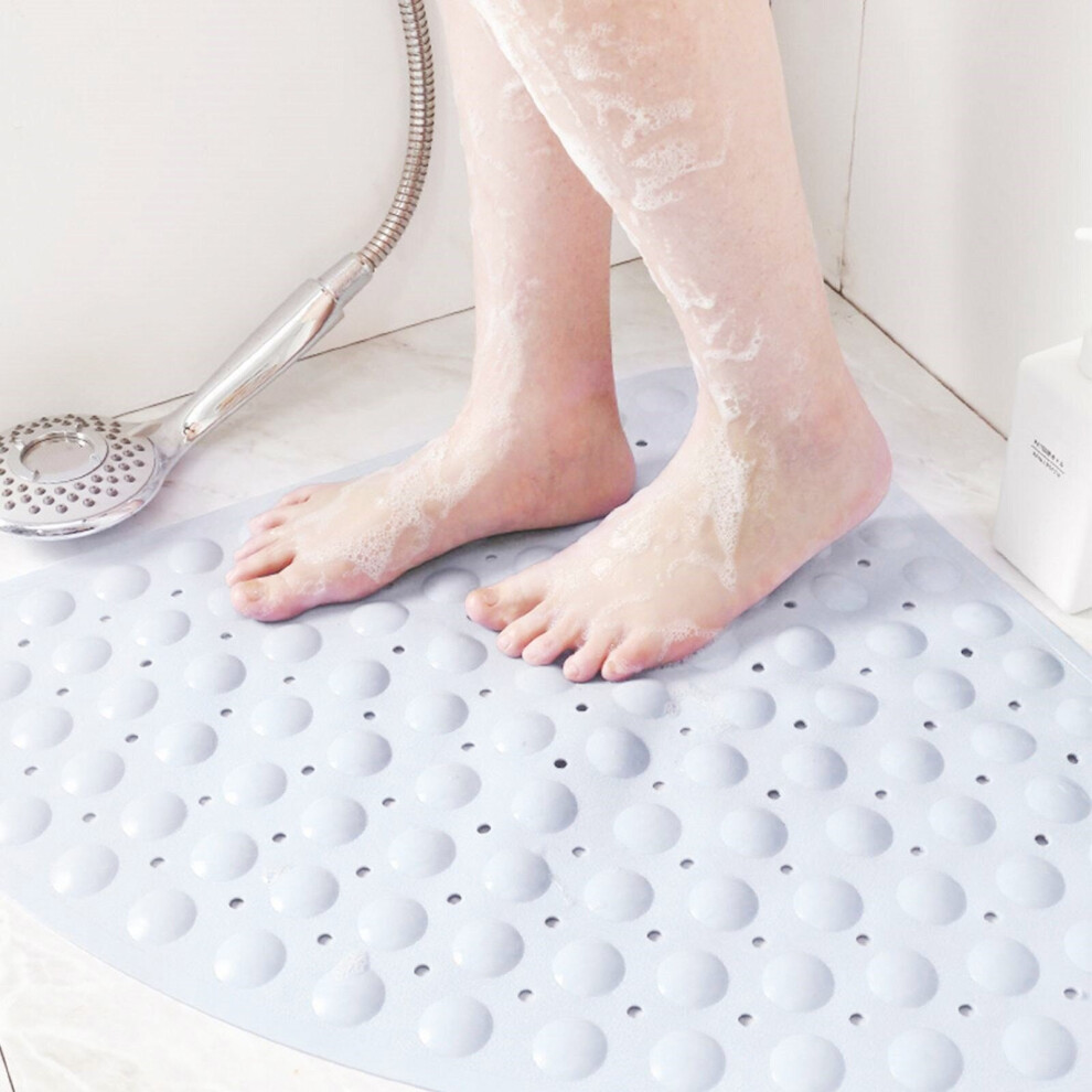 Corner Bath Shower Mat Non Slip Quadrant Sector PVC Anti-Bacterial 54x54cm