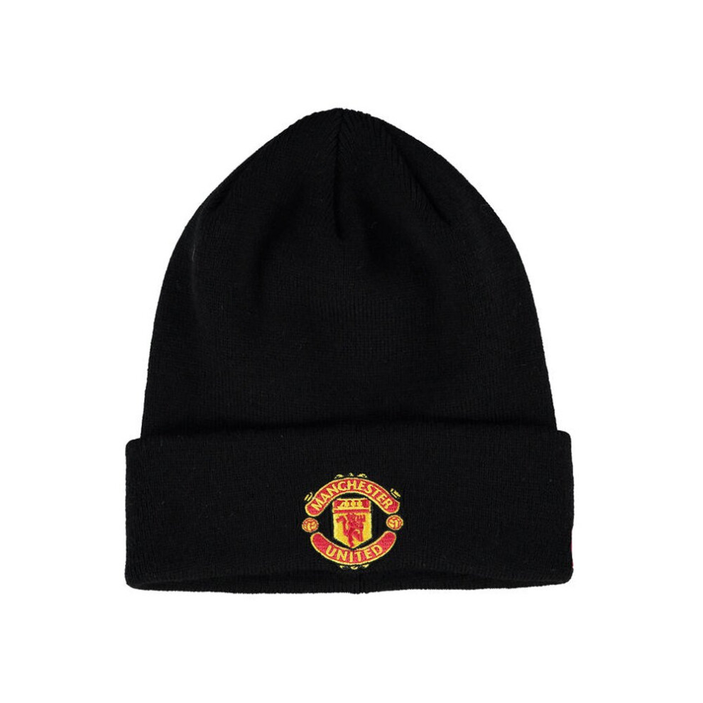 New Era Men's Black Man Utd Knit Turn Up