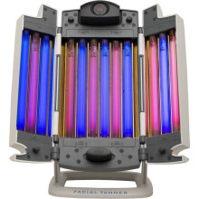 Ansigtsbruner Turbo Power 921500 - 12x15W ansigts-/dekolletage- og skulderbruningslampe, digital 0-30m timer, foldbar, jævn solbrunhed