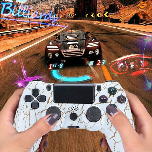 ALLBIZ High Sensitivity Wireless Game Controller for PS4 / PC with Dual Vibrate and Audio Function, LED Indicator - Burst Texture 1