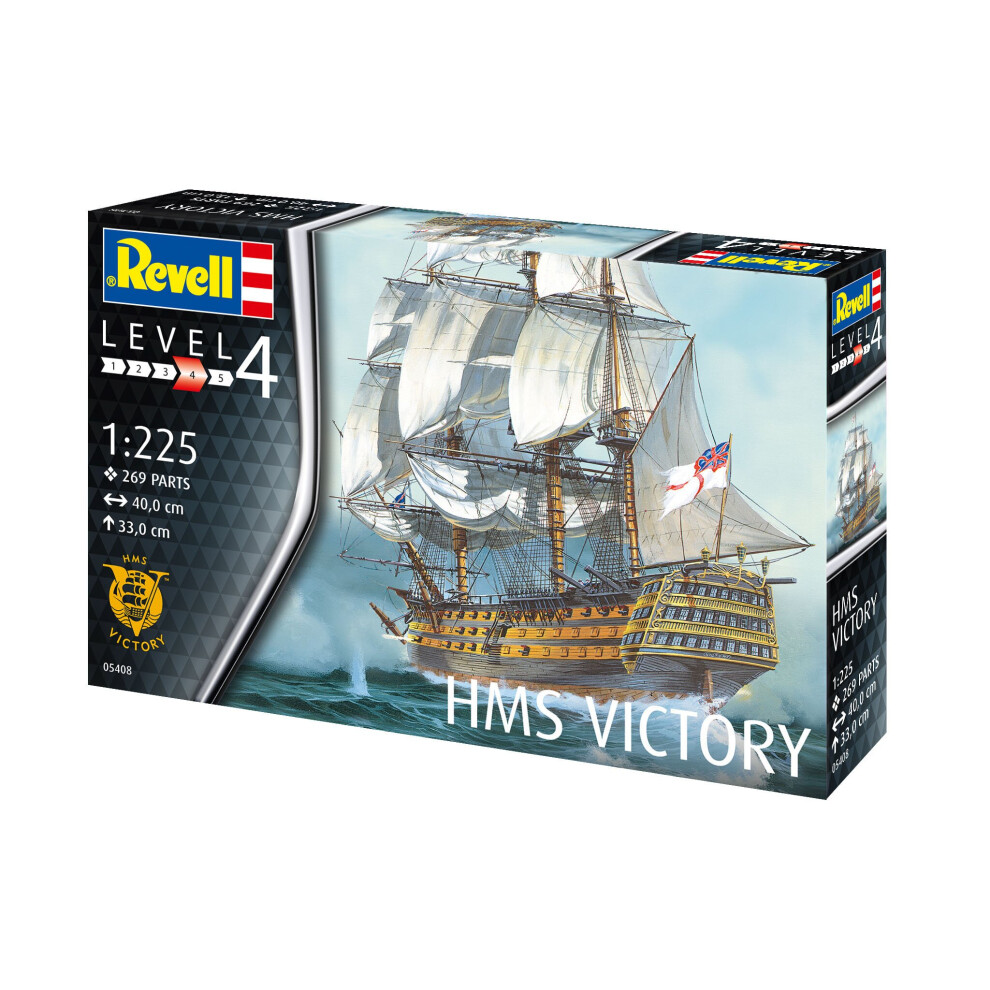 Revell 05408 H.M.S. Victory Ship + Paints, Glue, Brush 1/1225 Scale Model