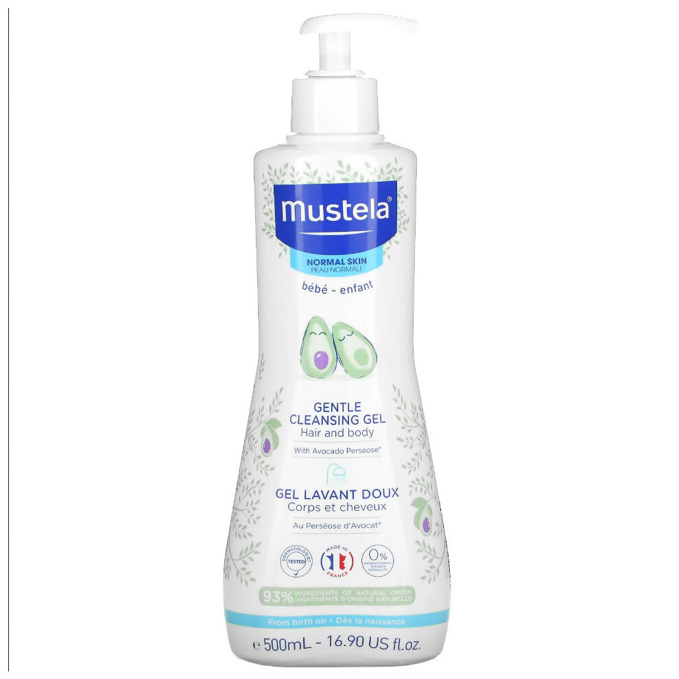 , Gentle Cleansing Hair And Body Gel With Avocado, 500Ml Mustela