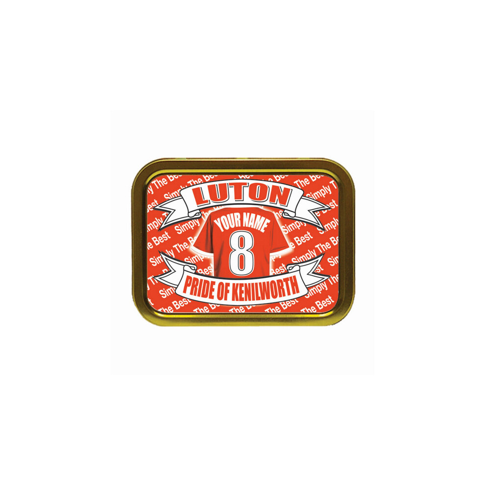 Personalised Gift Products Personalised Luton Football Shirt Tobacco Tin Gift & Smoking Products