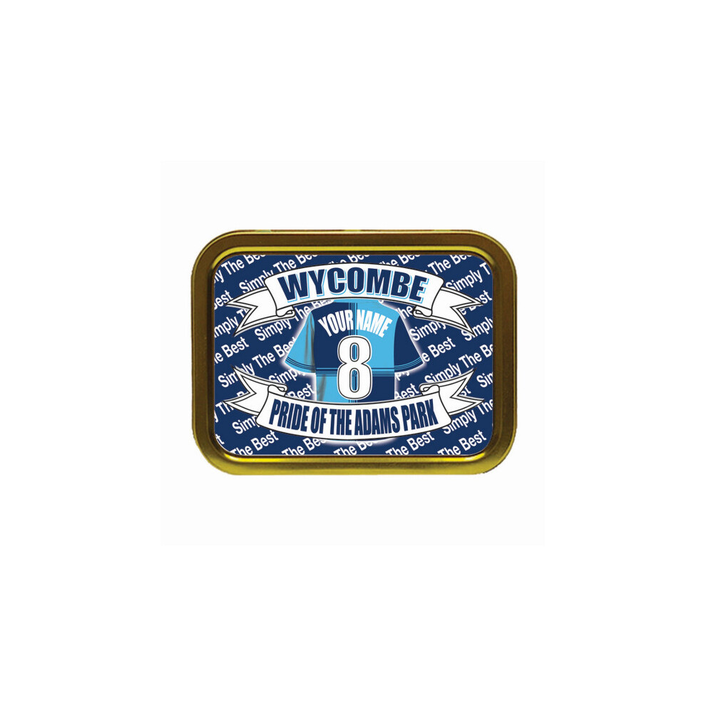 Personalised Gift Products Personalised Wycombe Football Shirt Tobacco Tin Gift & Smoking Products
