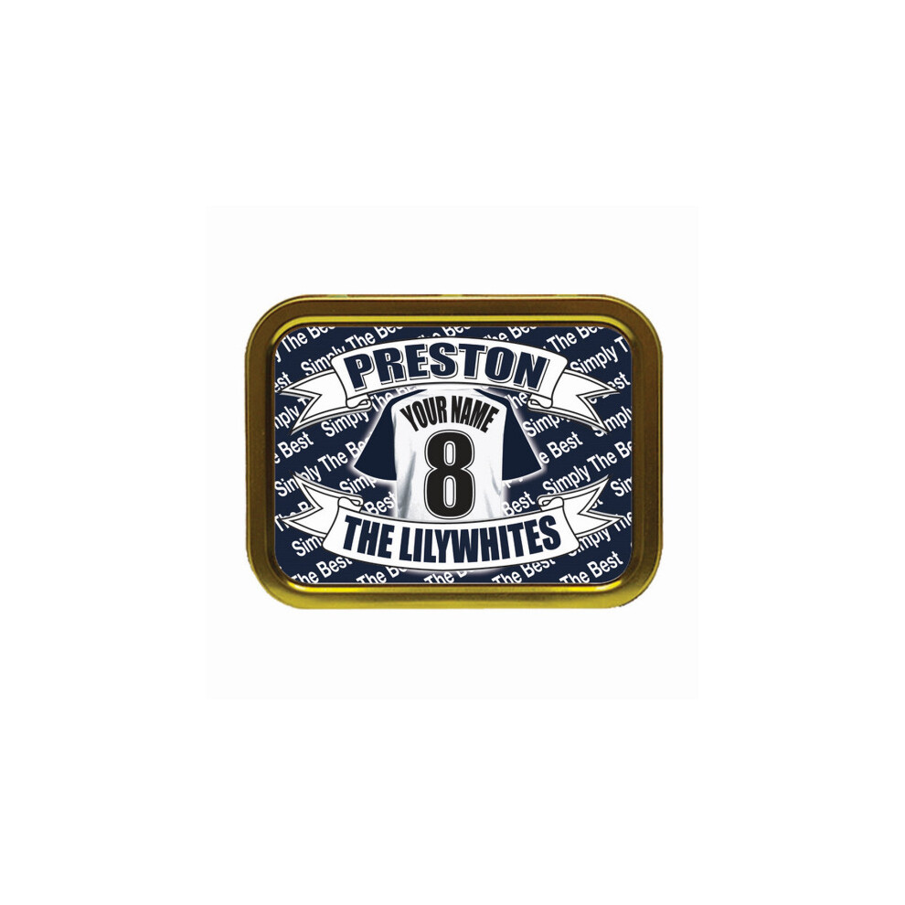 Personalised Gift Products Personalised Preston Football Shirt Tobacco Tin Gift & Smoking Products