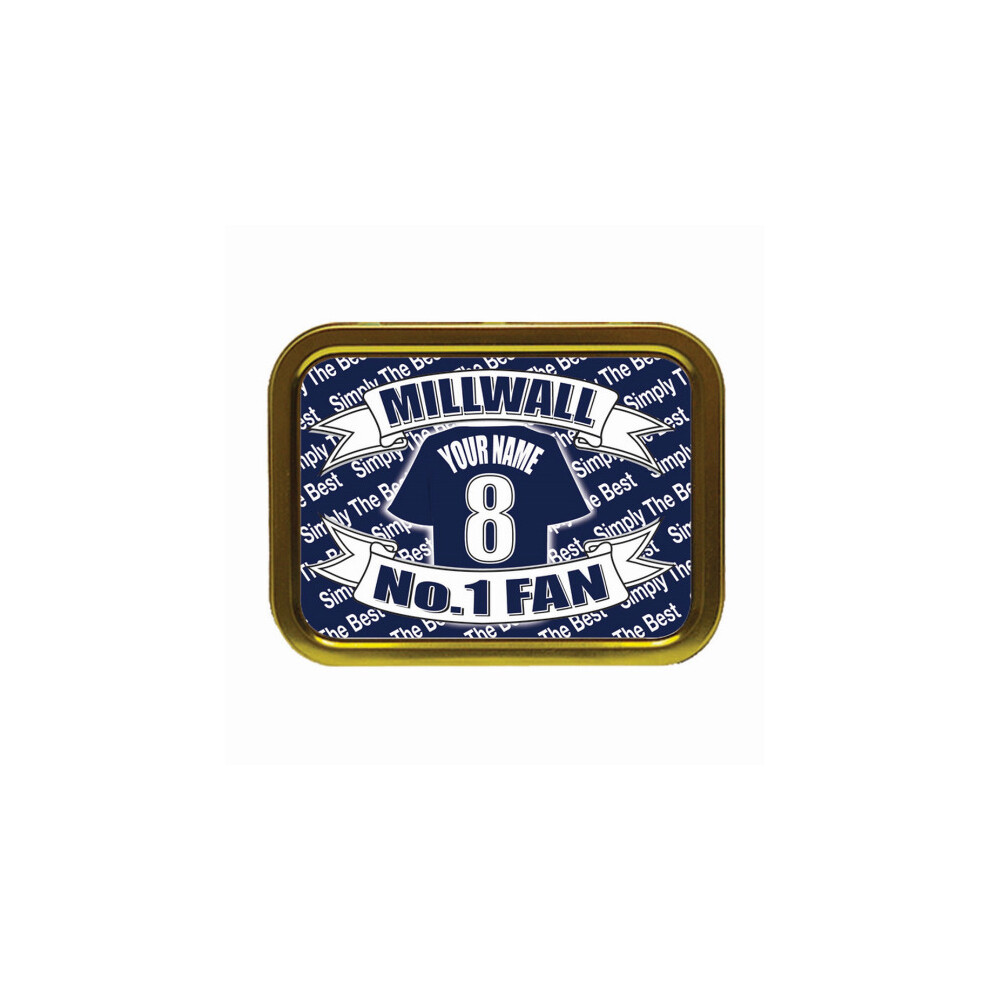 Personalised Gift Products Personalised Millwall Football Shirt Tobacco Tin Gift & Smoking Products