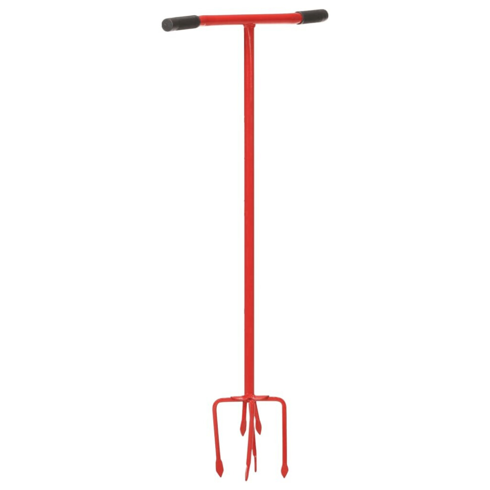 vidaXL Garden Claw Red Steel Soil Cultivator Gardening Hand Lawn Tool Weeding