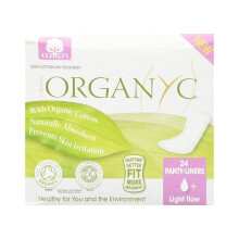 Organyc, Ekologisk Bomullsfaldad Liners, Lätt Flöde, 24 Liners