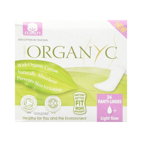 Organyc, Ekologisk Bomullsfaldad Liners, Lätt Flöde, 24 Liners