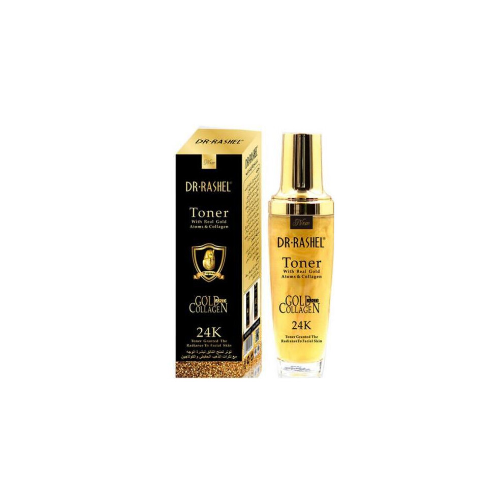 Gold Dr Rashel 24K Collagen Toner 120Ml - Moisturizes, Purifies, Lightens Skin - Collagen For Elasticity - Alcohol-Free - Uae_drshl_1182