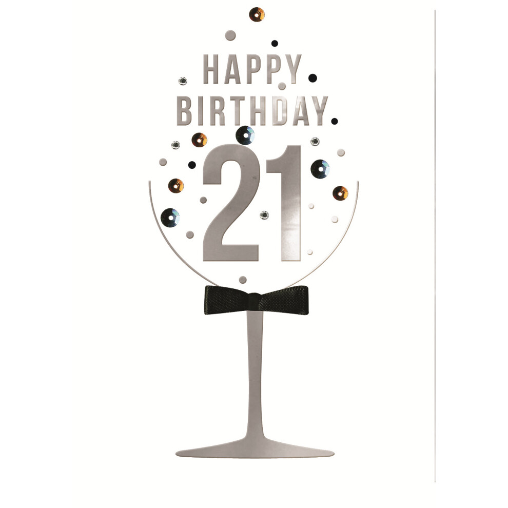Happy 21st Birthday Big Day Embellished Birthday Greeting Card Autograph Cards