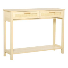 HOMCOM Console Table w/ Storage Shelf 2 Drawers for Entryway Bedroom