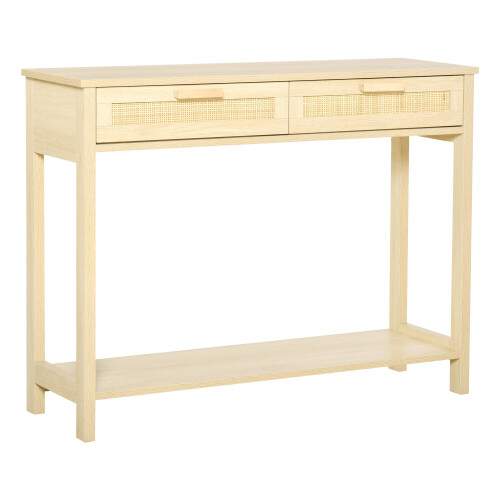 Homcom HOMCOM Console Table w/ Storage Shelf 2 Drawers for Entryway Bedroom