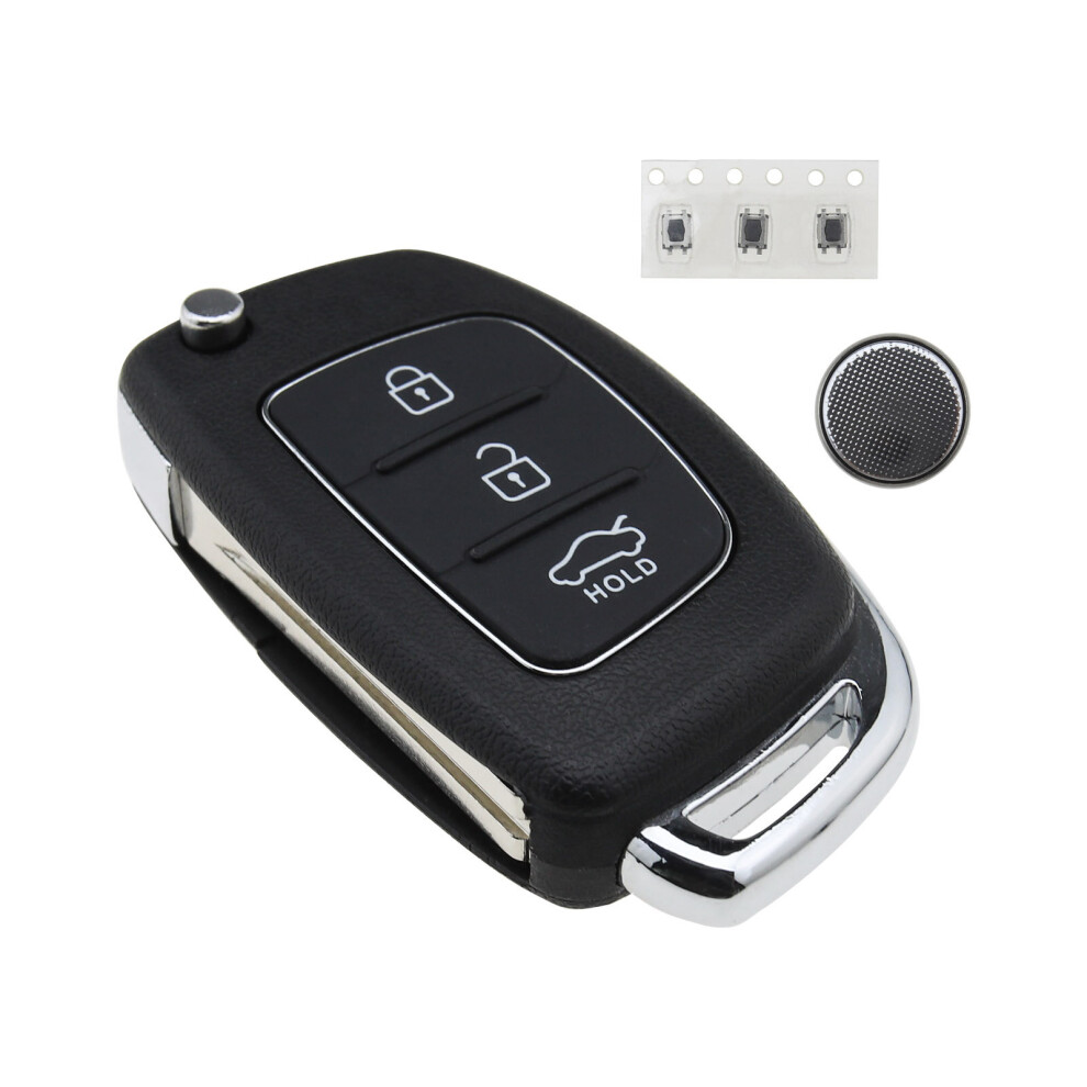 3 Buttons Key Fob Case Repair Kit Compatible with Hyundai I10 I20 I40 IX35