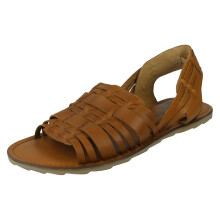 (Tan, UK 11) Mens Leather Collection Slingback Sandals A0061