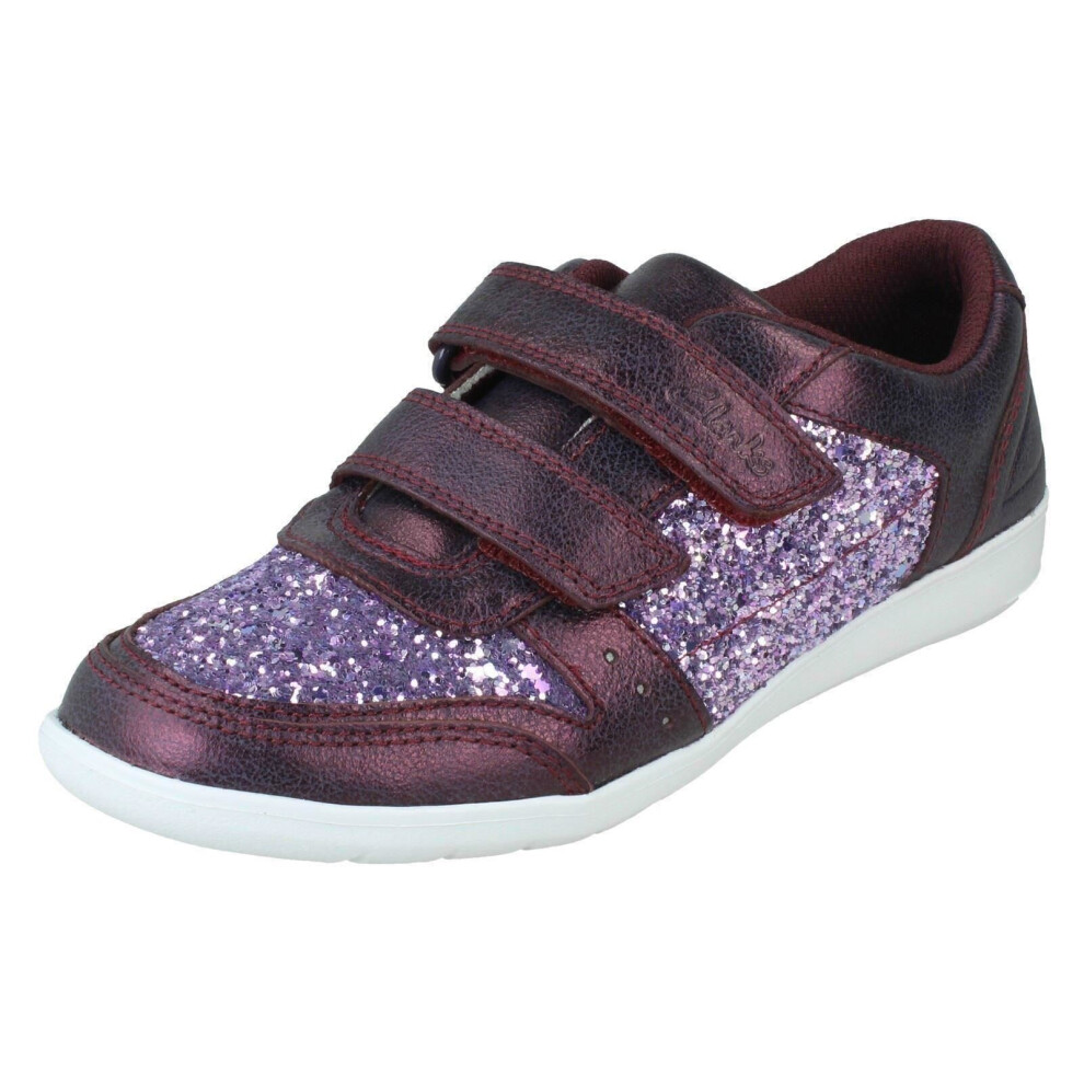 (Purple, UK 11.5 Child) Unisex Childrens Clarks Casual Trainers Scape Spirit