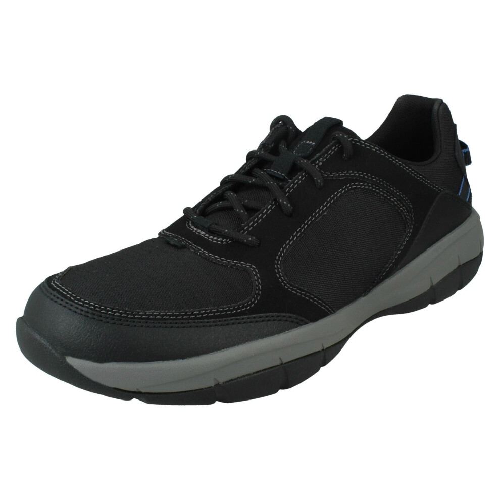 (Black, UK 8.5) Mens Clarks Casual Lace Up Trainers Ervin Lace