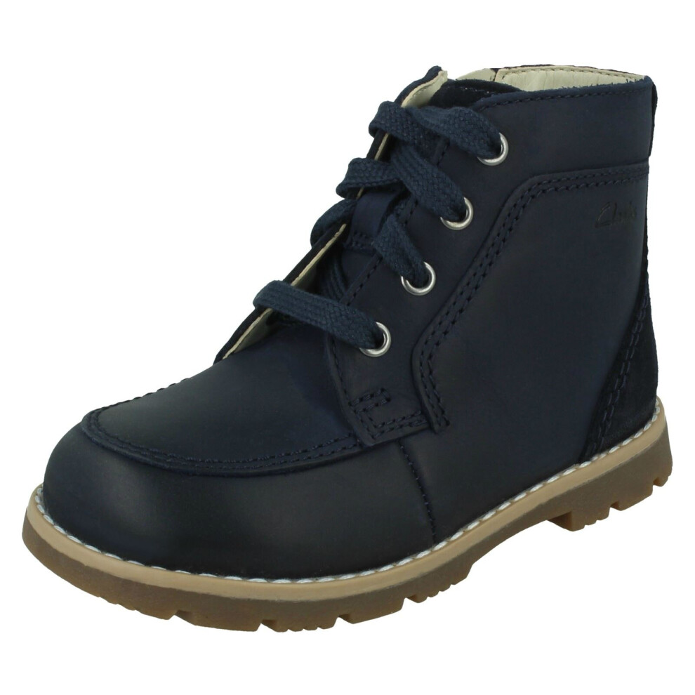 (Navy, UK 5 Infant) Boys Clarks Ankle Boots Heath Dash T