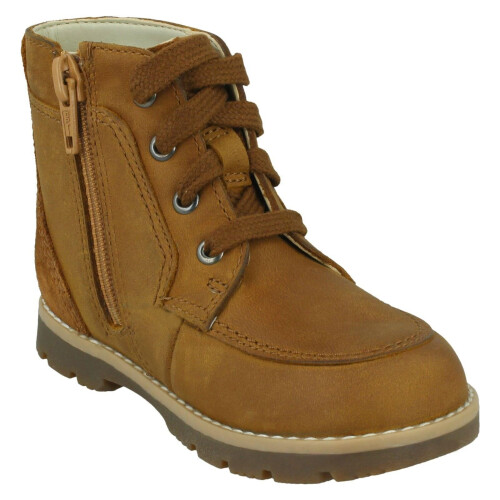 Clarks (Tan, UK 4 Infant) Boys Clarks Ankle Boots Heath Dash T 1