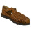 (Tan, UK 9) Mens Leather Collection Flat Weaved Sandals A0051 3